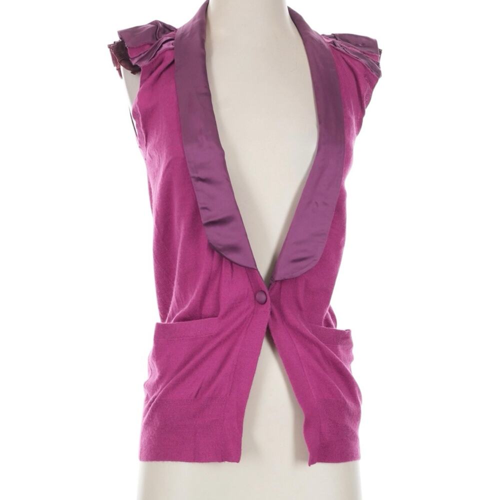 Sacai Cashmere Sweater Best Ruffle Collar Fushia Pink Sz 1 Small